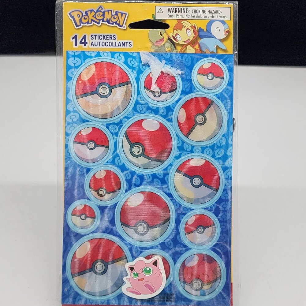 Lenticular Pokémon Stickers  14-Pack Featuring Jigglypuff & Pokéballs